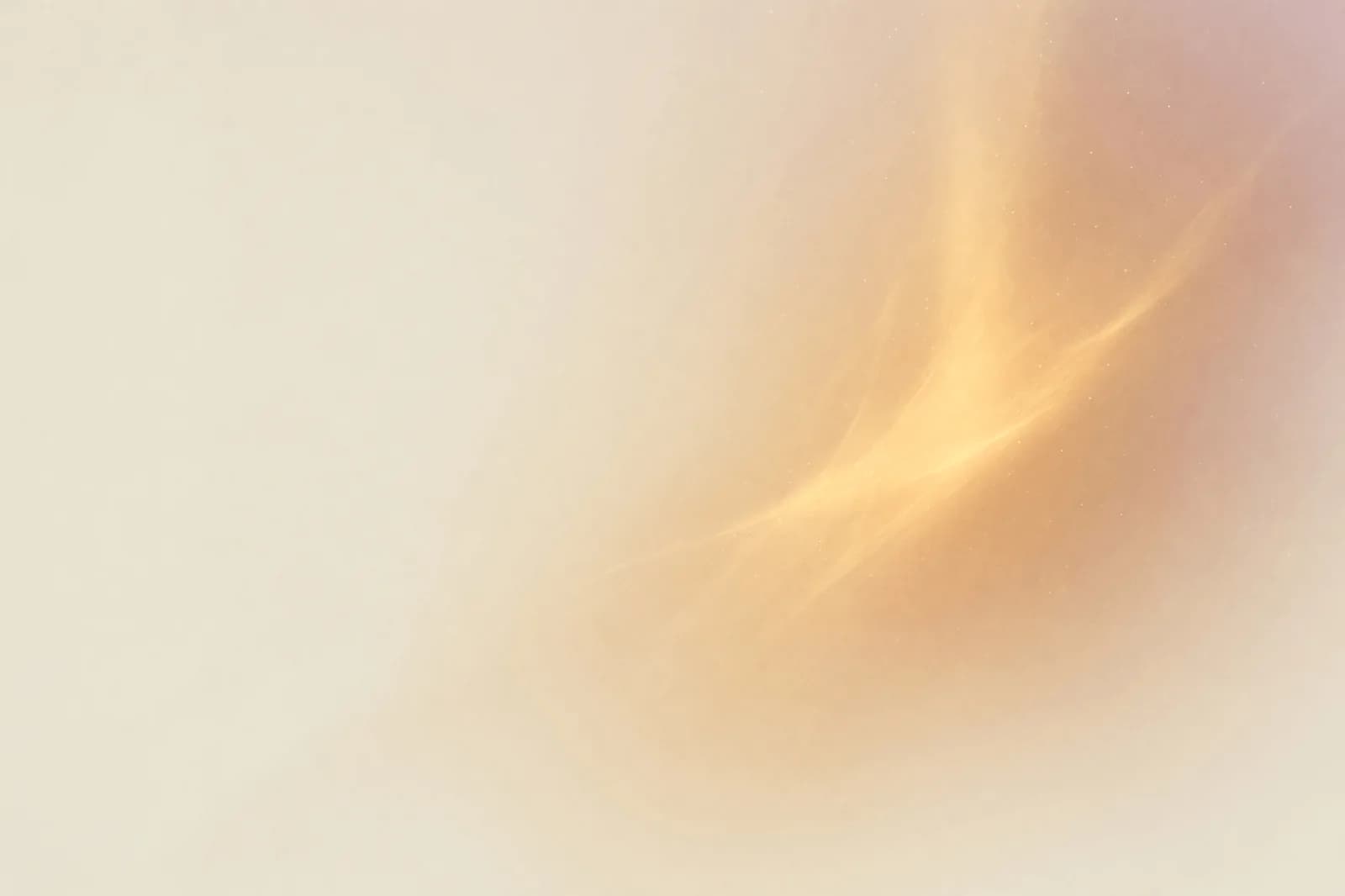 Soft cream website background with warm amber atmospheric haze and open left text space