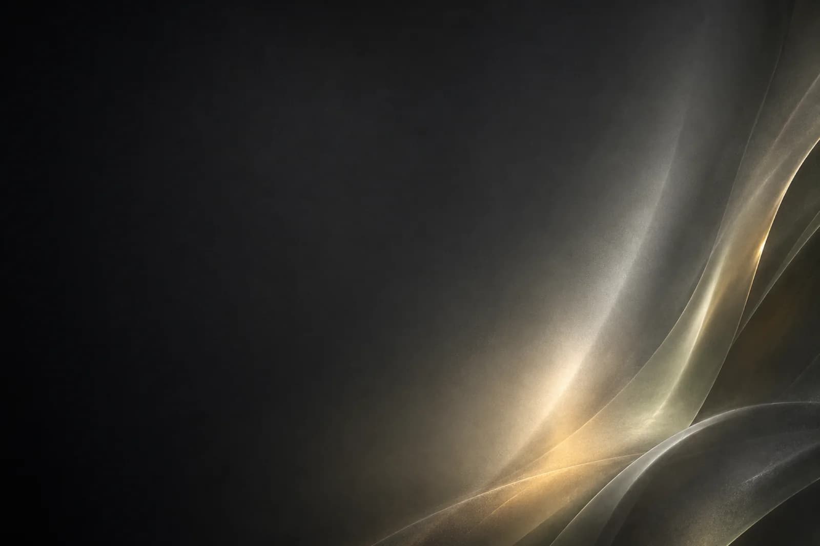 Dark graphite abstract web background with champagne arc light, satin grain, and refined launch-ready contrast
