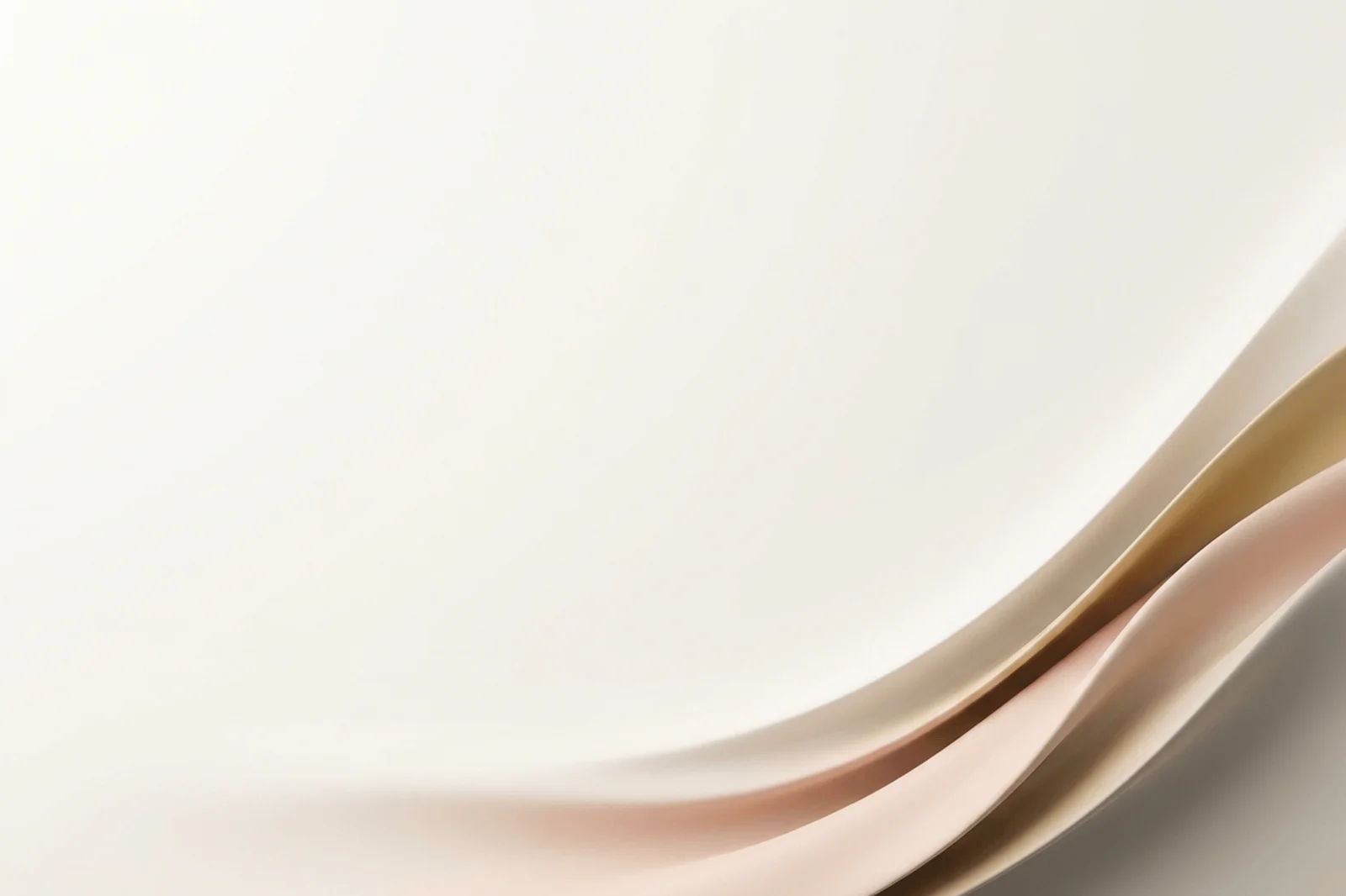 Warm light abstract background with porcelain space, clay folds, and soft champagne depth