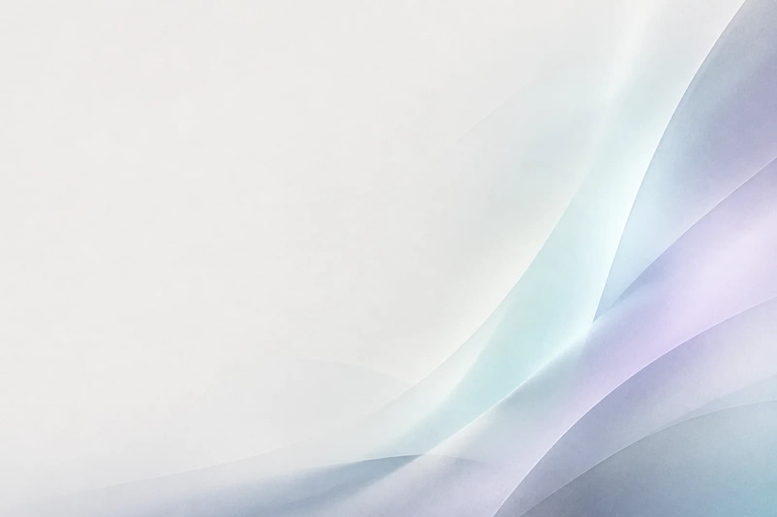 Light glass website background with translucent porcelain veils, soft lilac haze, and broad left text-safe space