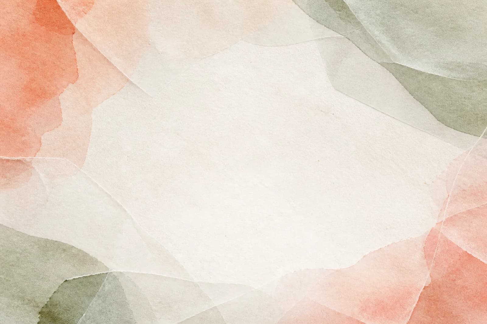 Light layered paper website background with vellum washes, coral edges, sage accents, and spacious center copy area